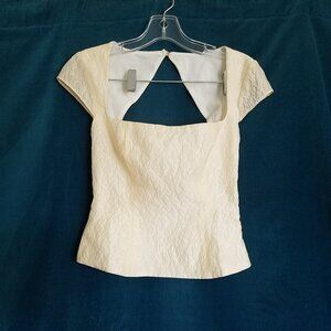 Reformation Cora top in ivory brocade, Size 2.